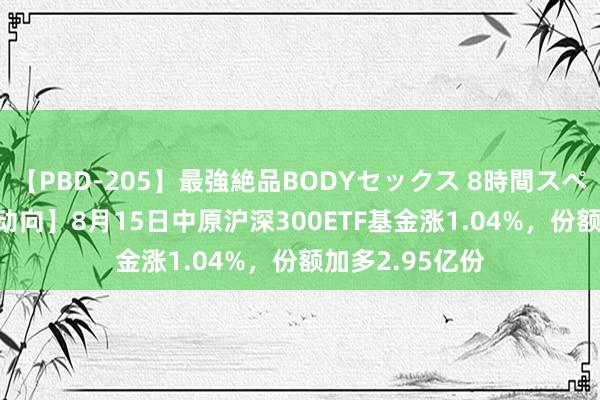 【PBD-205】最強絶品BODYセックス 8時間スペシャル 【ETF动向】8月15日中原沪深300ETF基金涨1.04%，份额加多2.95亿份
