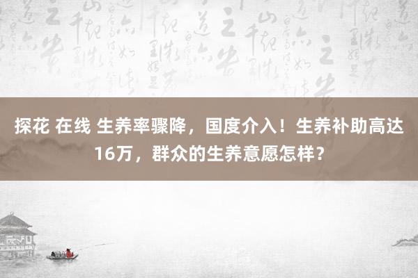 探花 在线 生养率骤降，国度介入！生养补助高达16万，群众的生养意愿怎样？